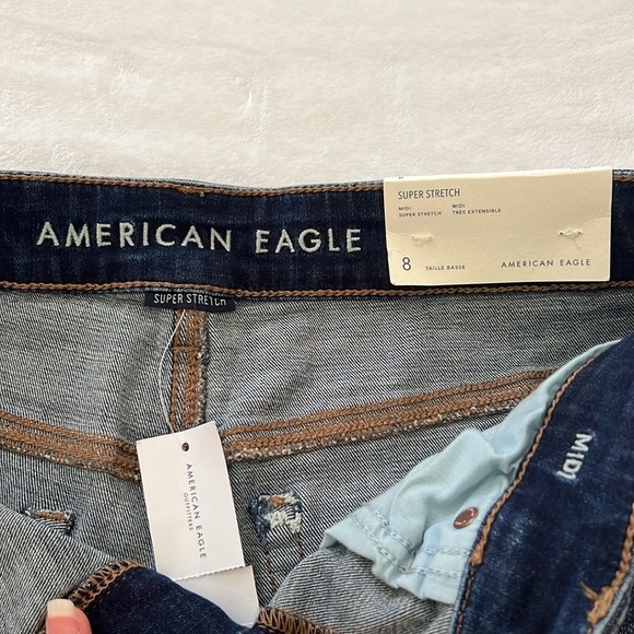 American Eagle Outfitters Dark Blue Jean Shorts - Picture 4 of 6